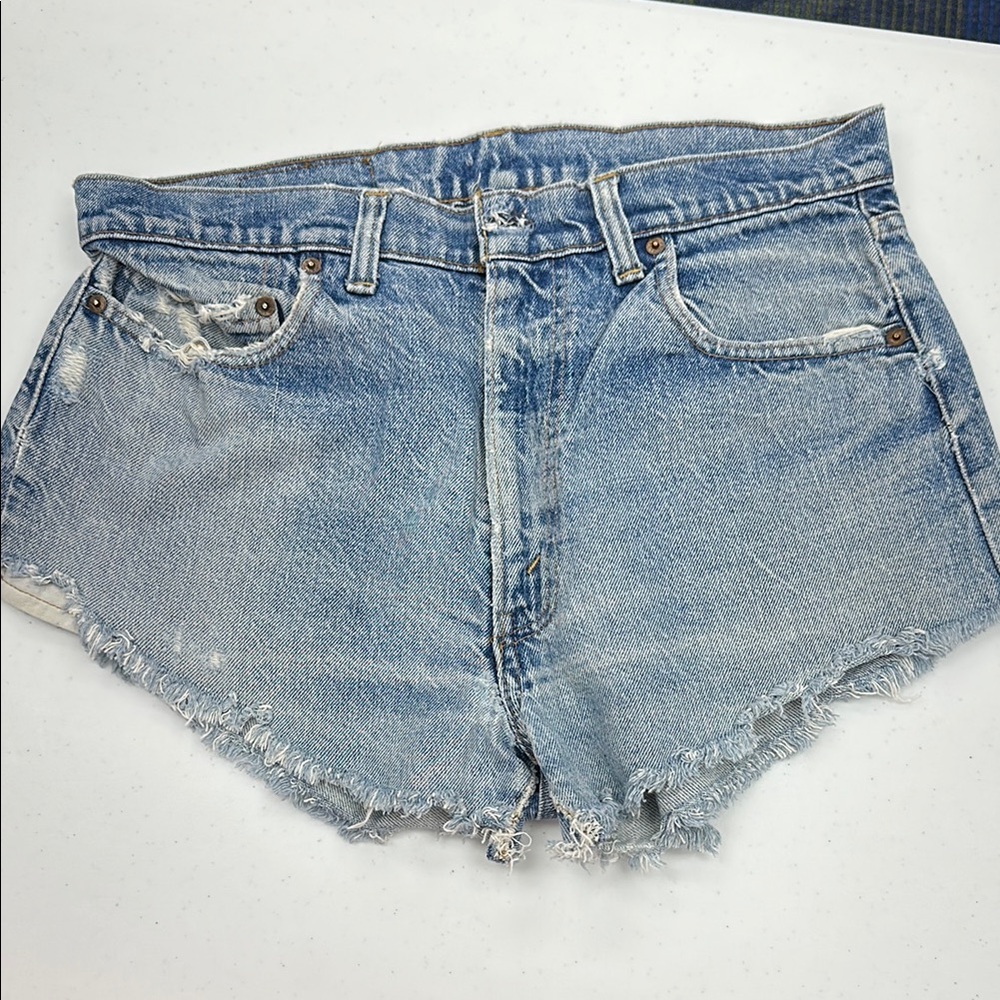 Denim Frayed Hem Women's Shorts